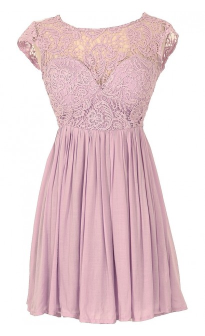 Lilac Garden Lace Party Dress